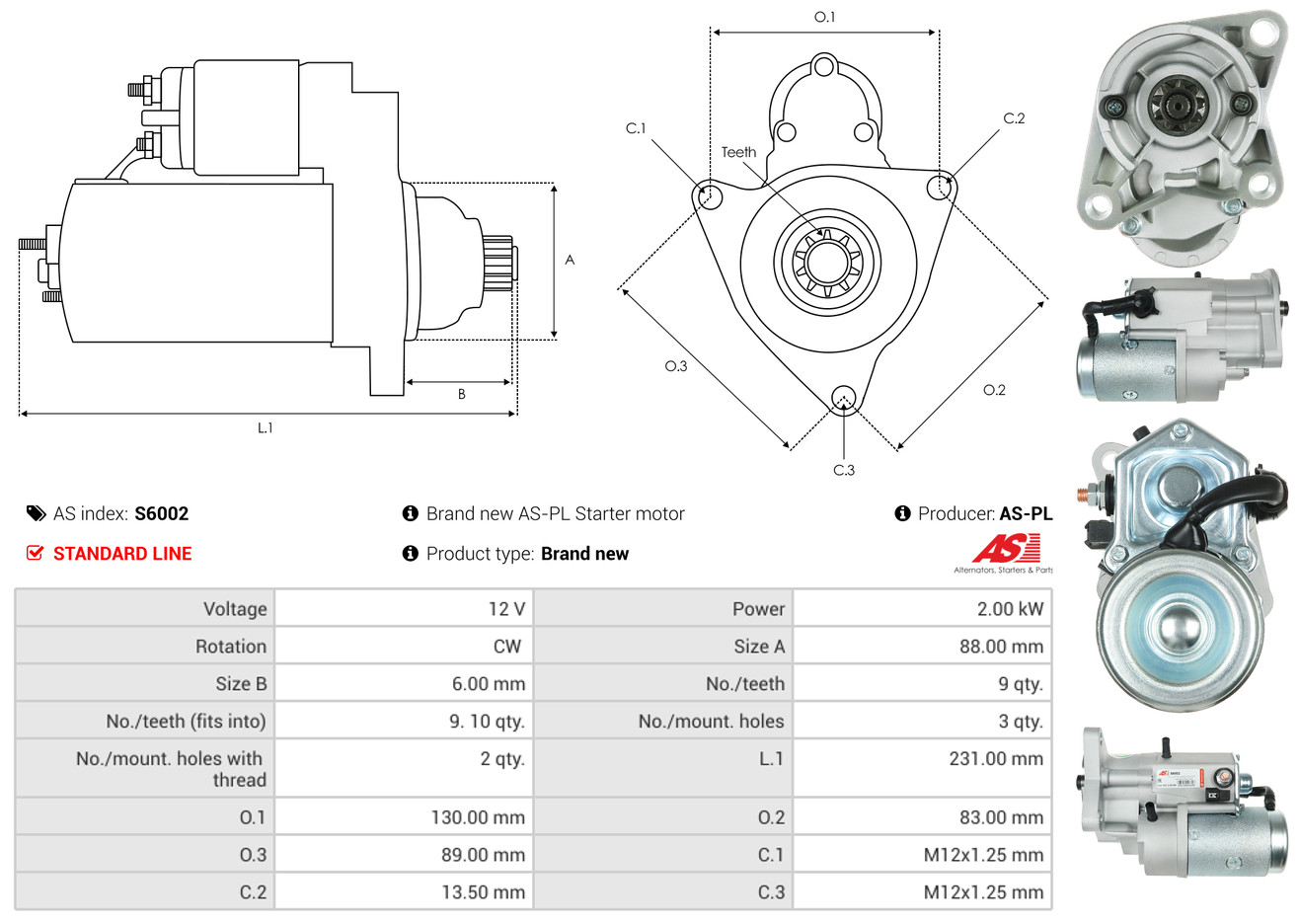 Alternator - A3749(VALEO) AS-PL