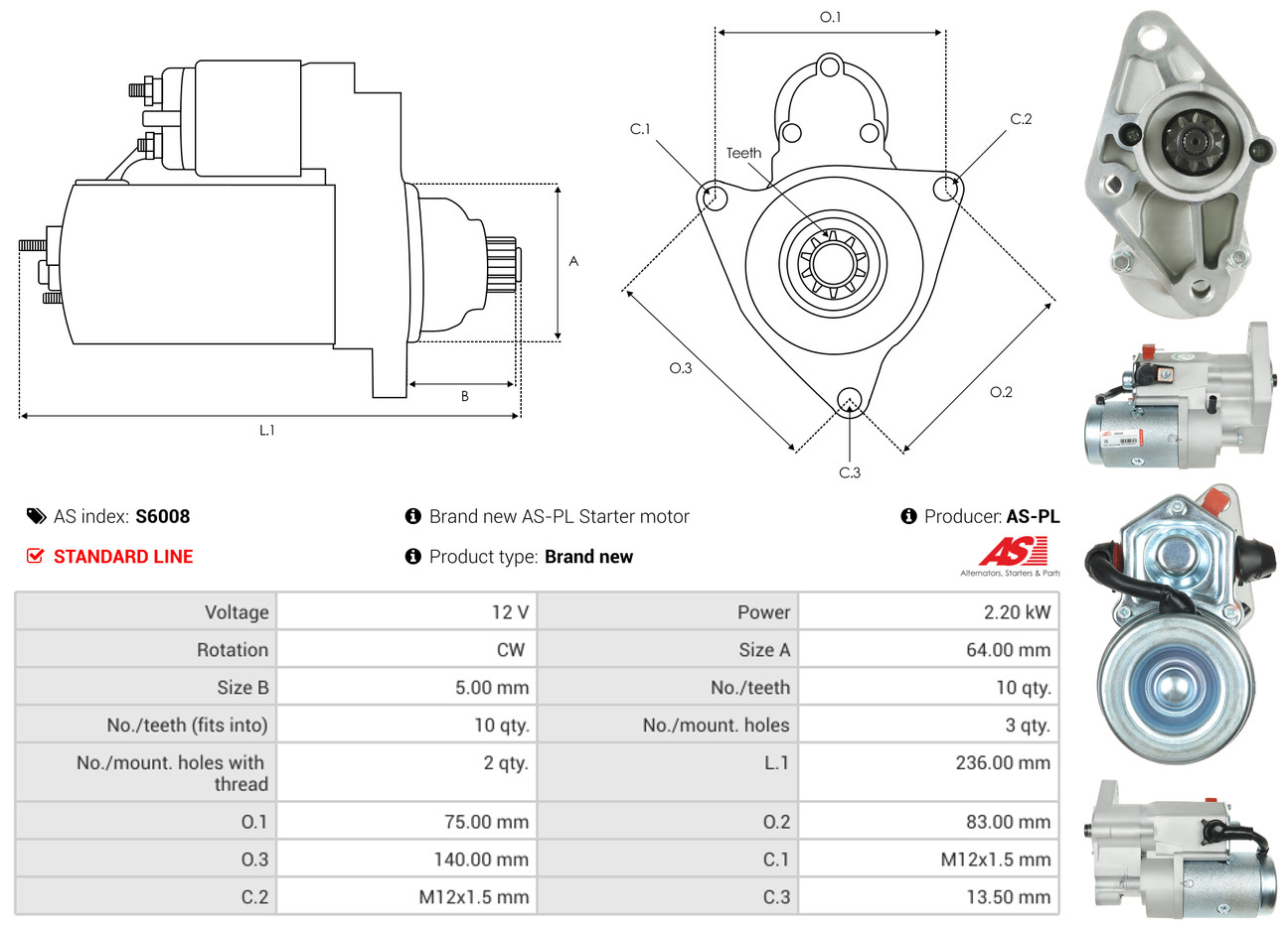 starteris - S6008 AS-PL