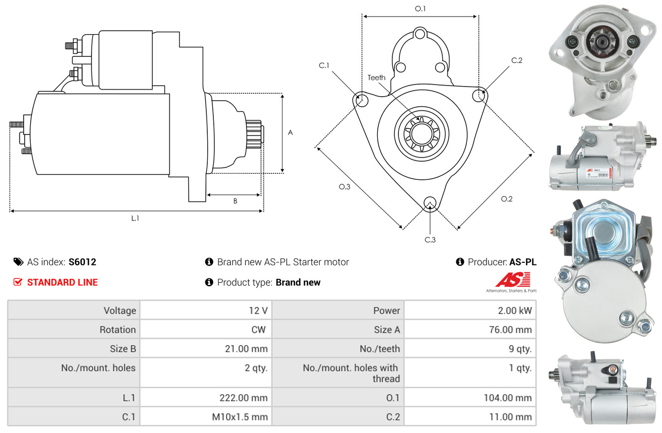 starteris - S6012 AS-PL