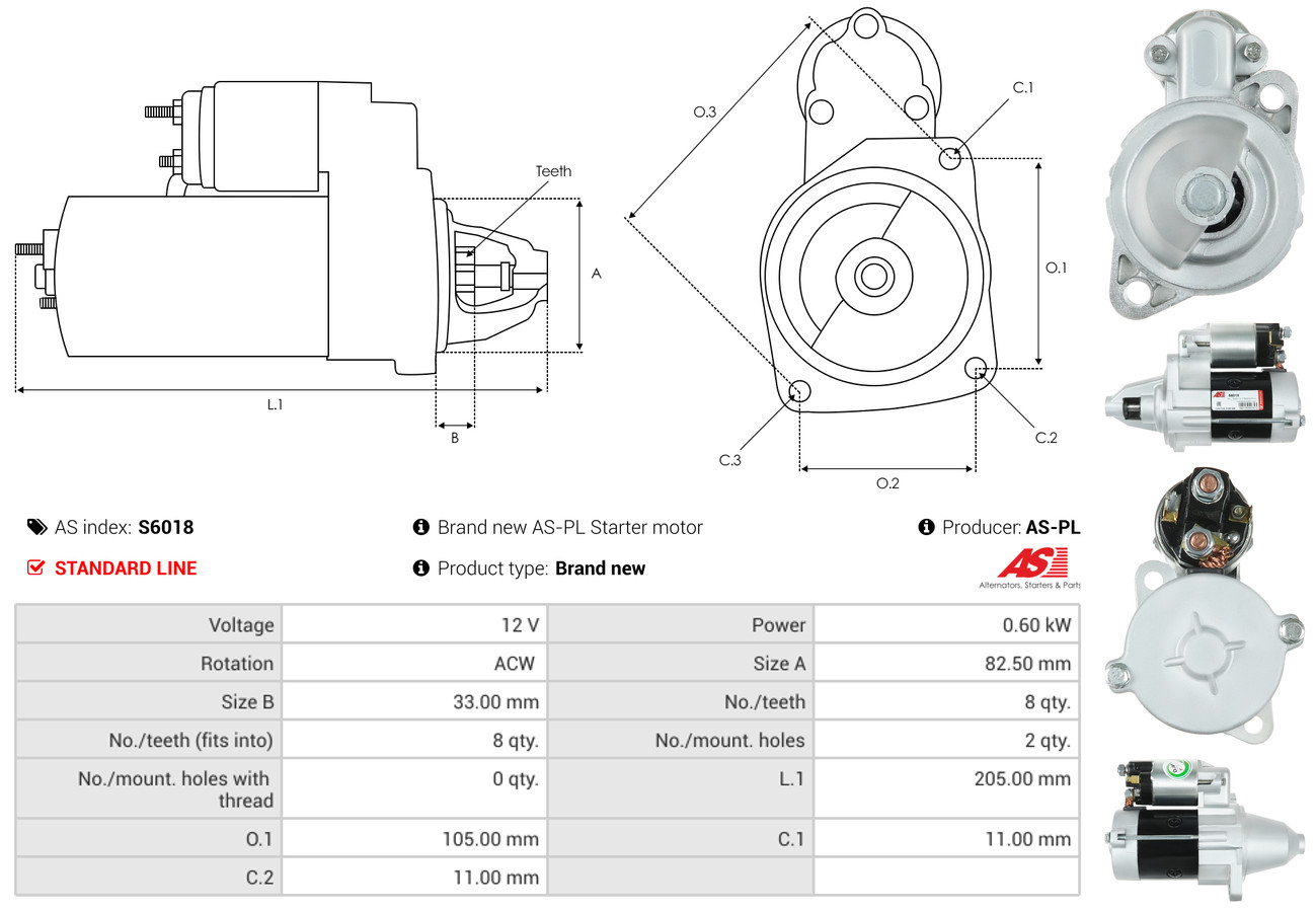 Starter - S6018 AS-PL