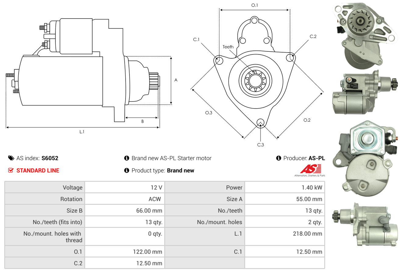 Starter - S6052 AS-PL