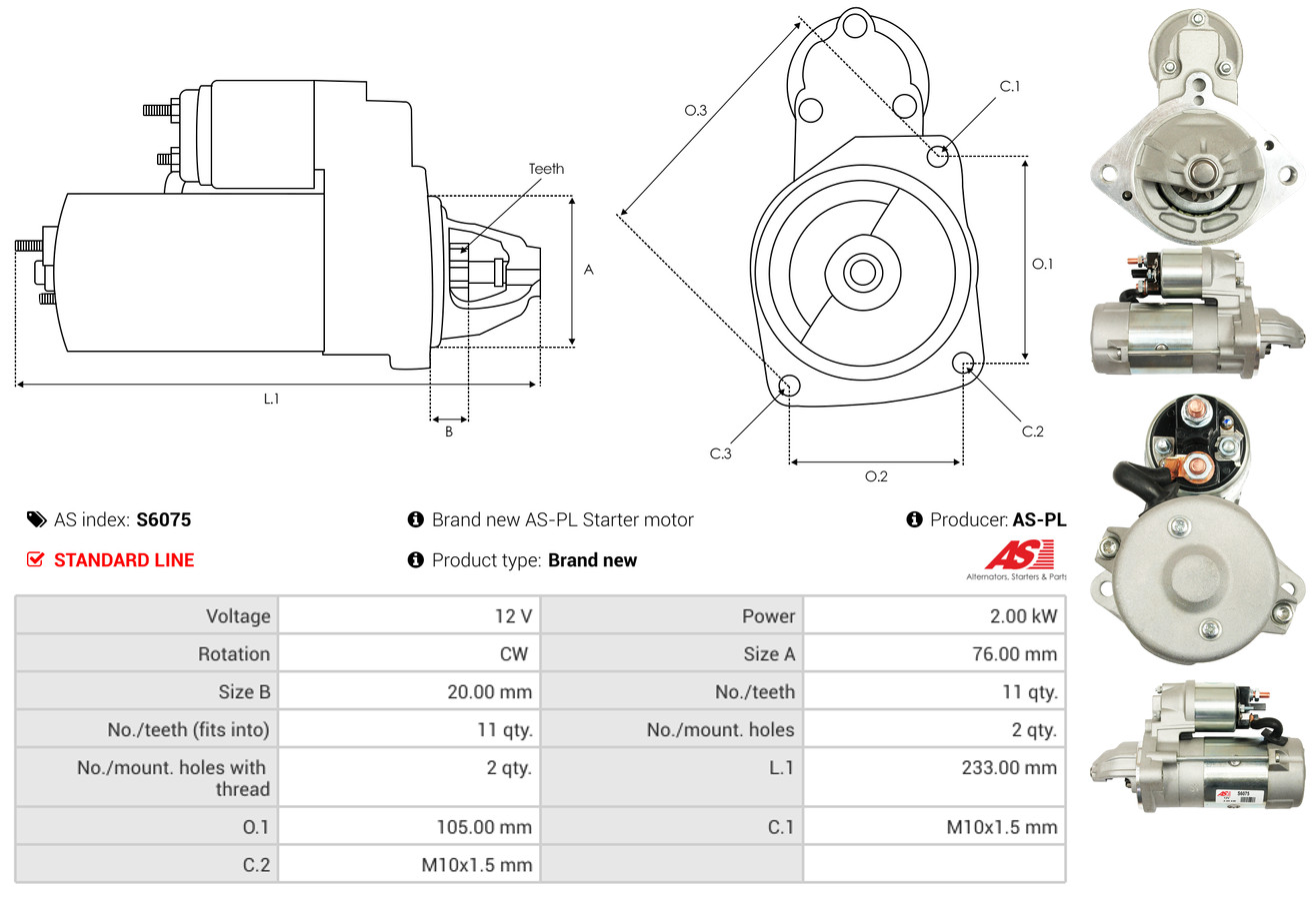 Starter - S6075 AS-PL