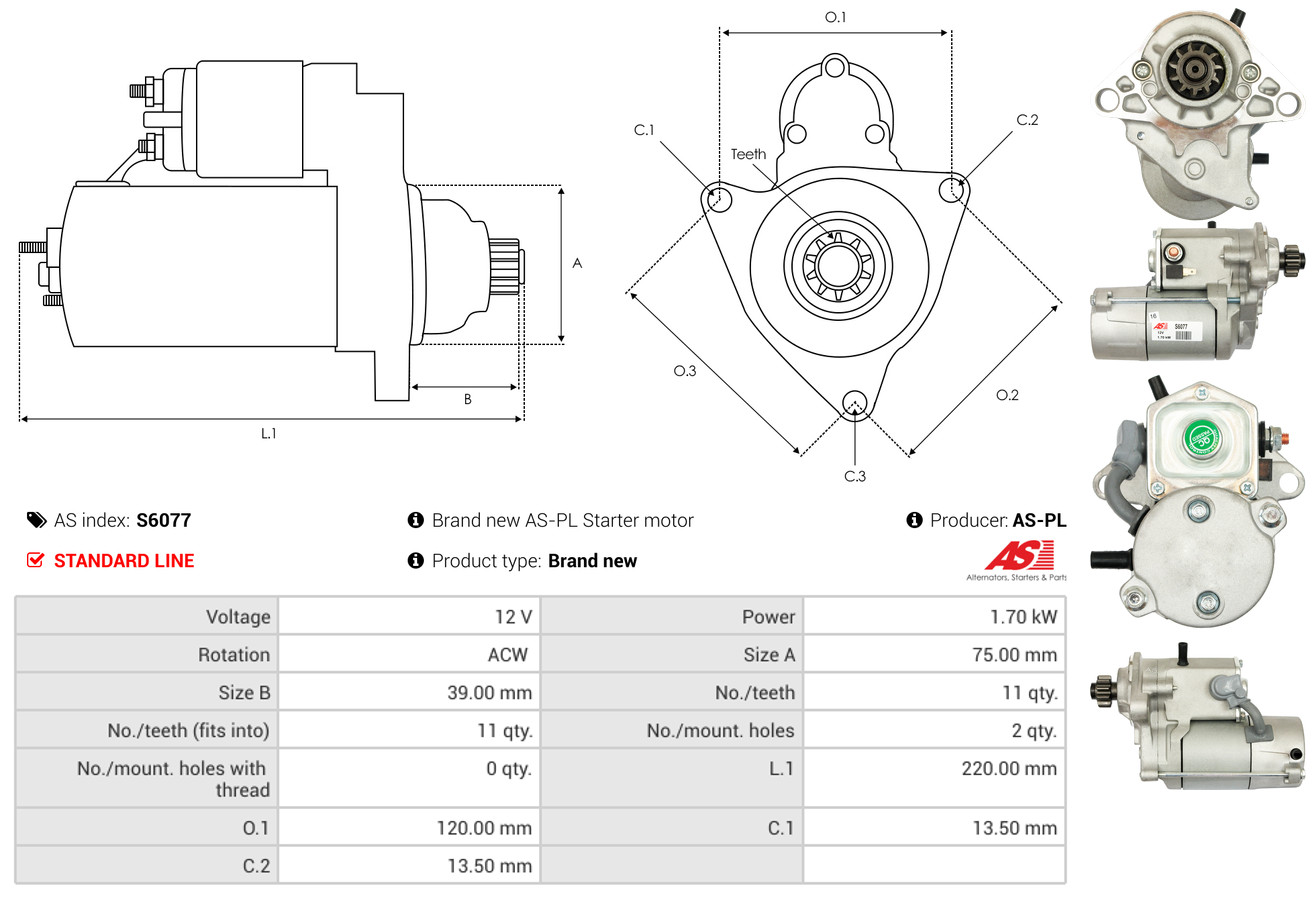 Starter - S6077 AS-PL