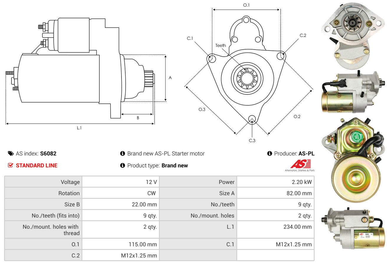 Starter - S6082 AS-PL