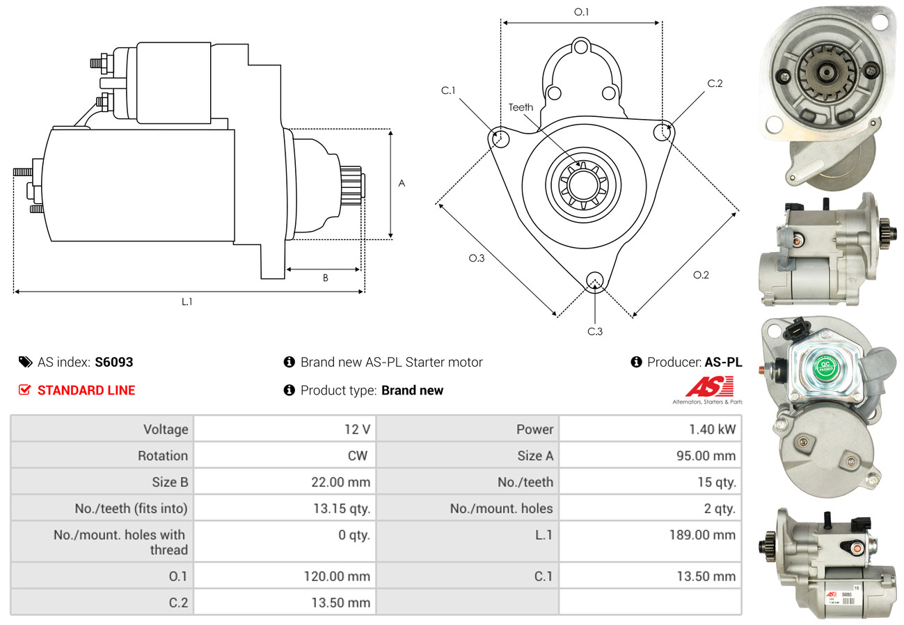 Starter - S6093 AS-PL