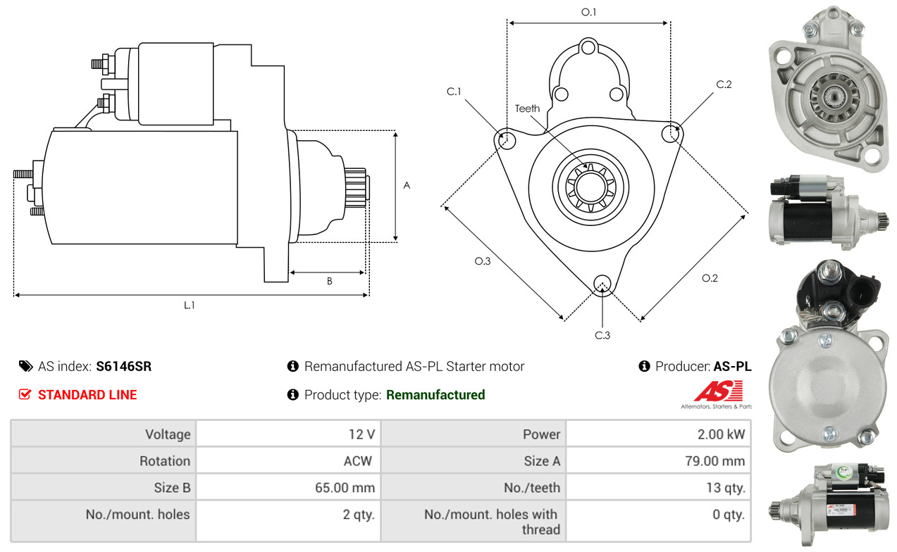 Freewheel Gear, starter - SD0116 AS-PL