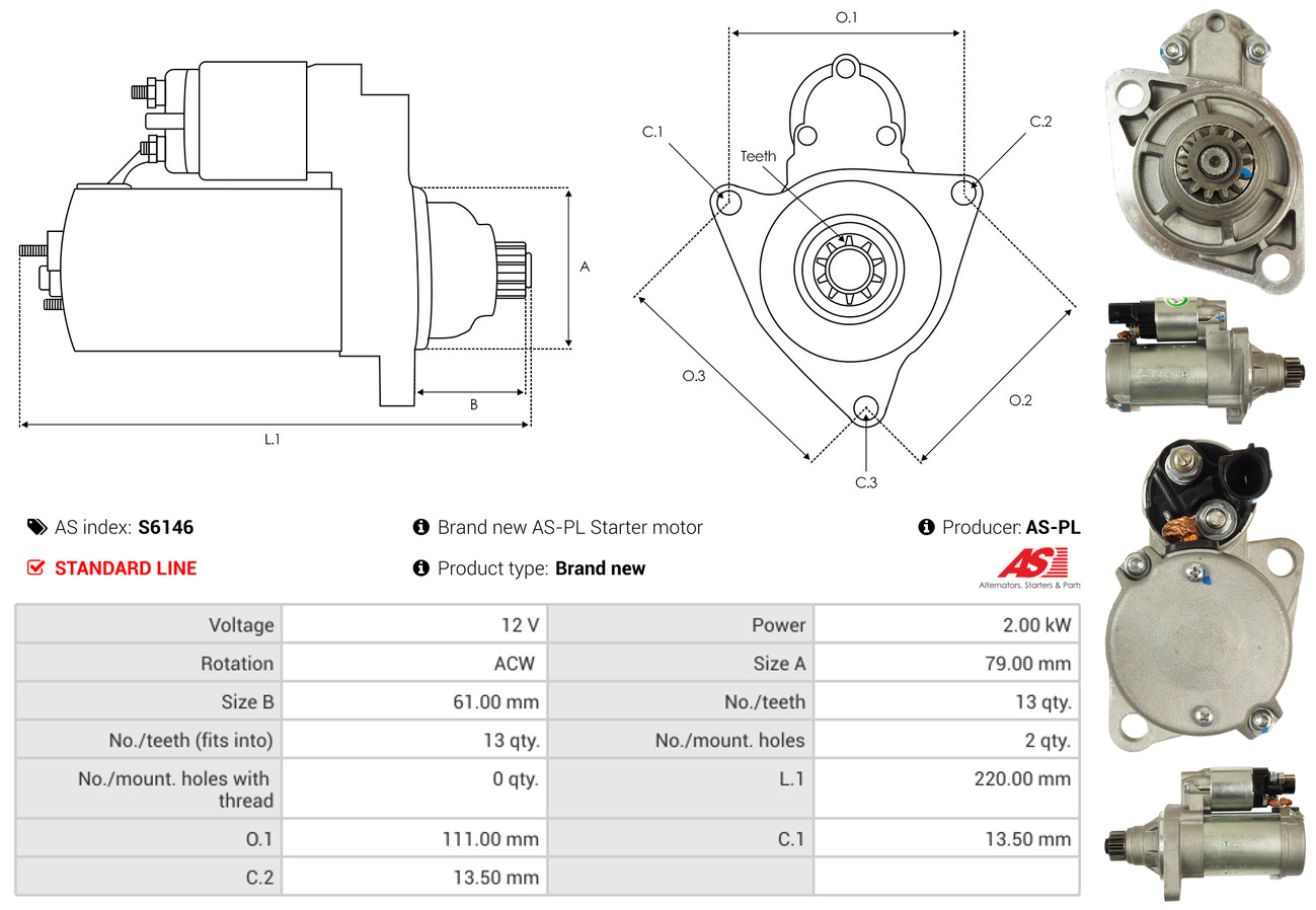 Starter - S6146 AS-PL