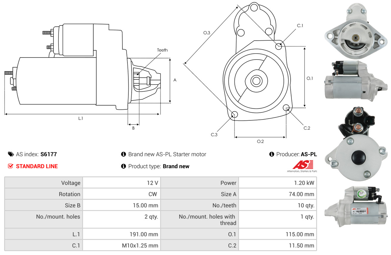 Starter - S6177 AS-PL