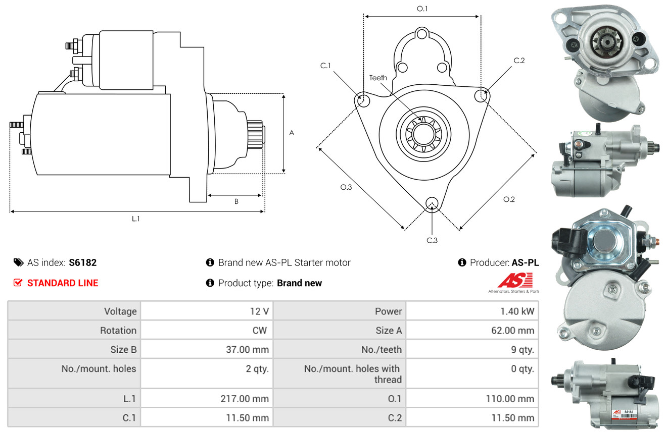 Starter - S6182 AS-PL