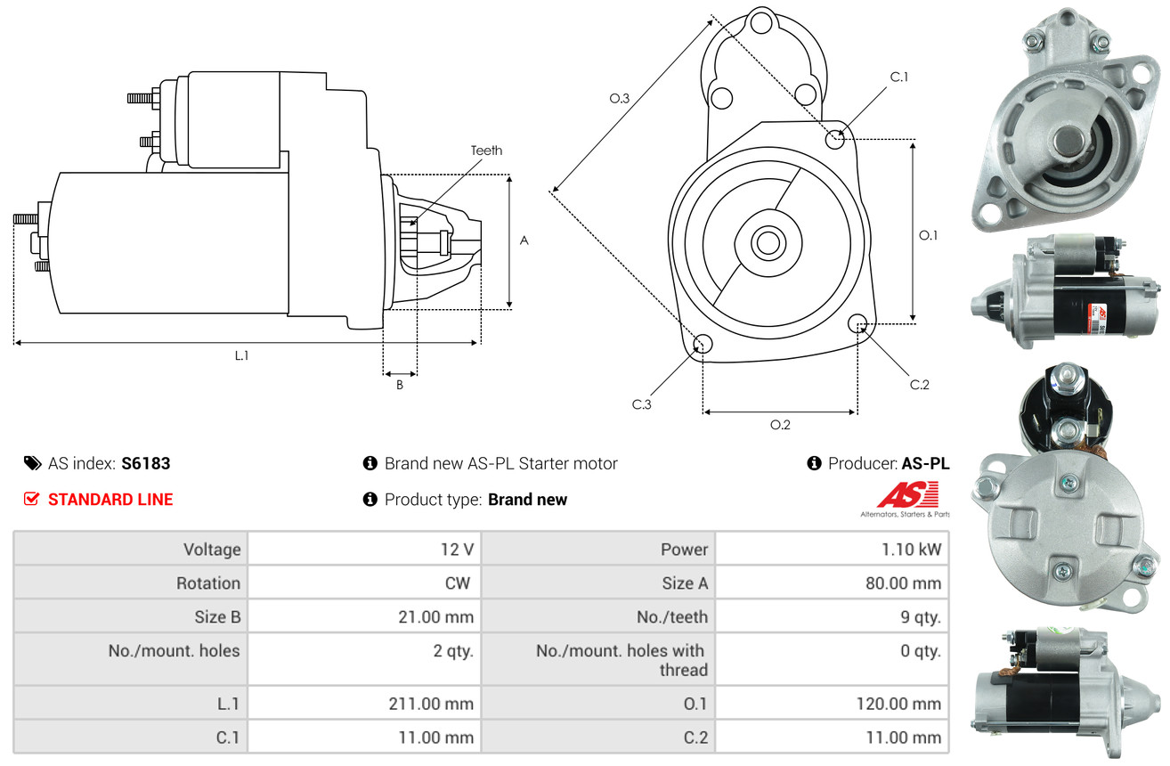 Starter - S6183 AS-PL