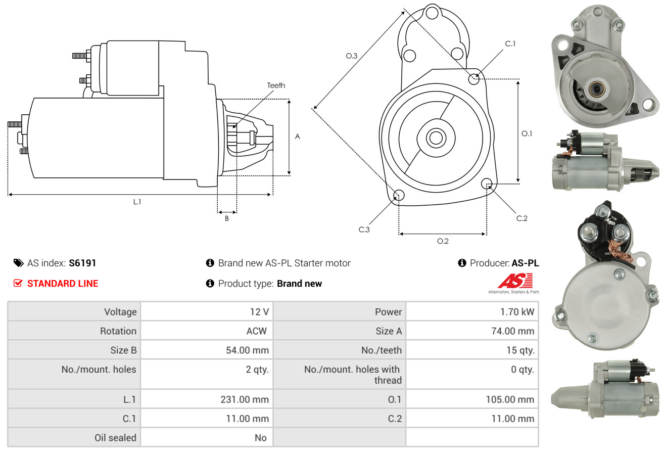 Starter - S6191 AS-PL