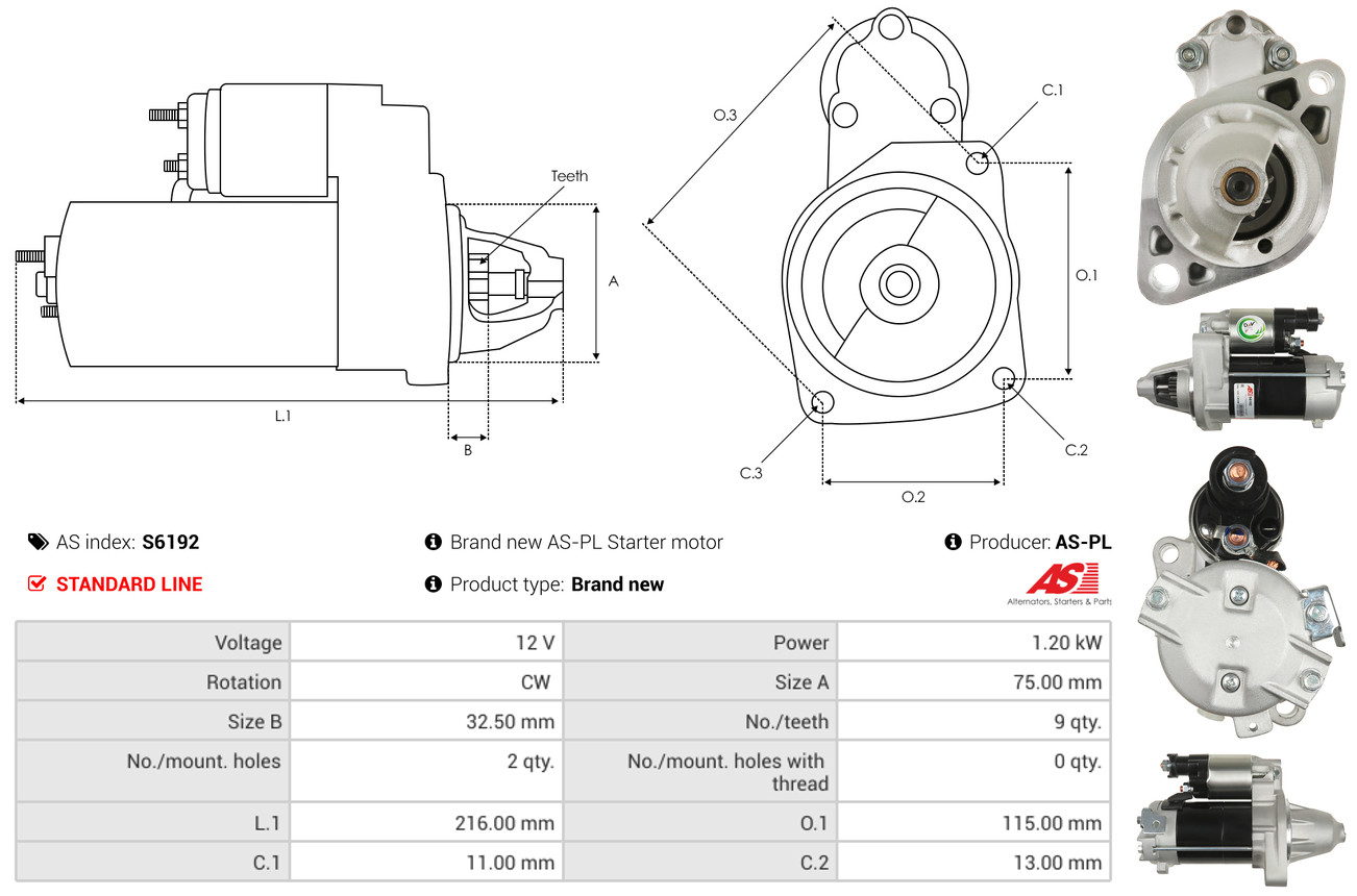 Starter - S6192 AS-PL