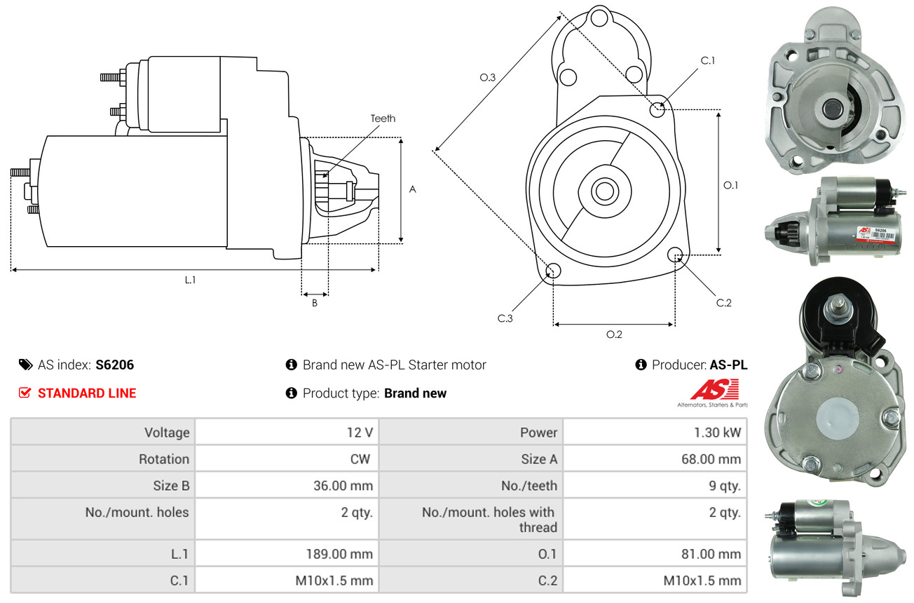 starteris - S6206 AS-PL