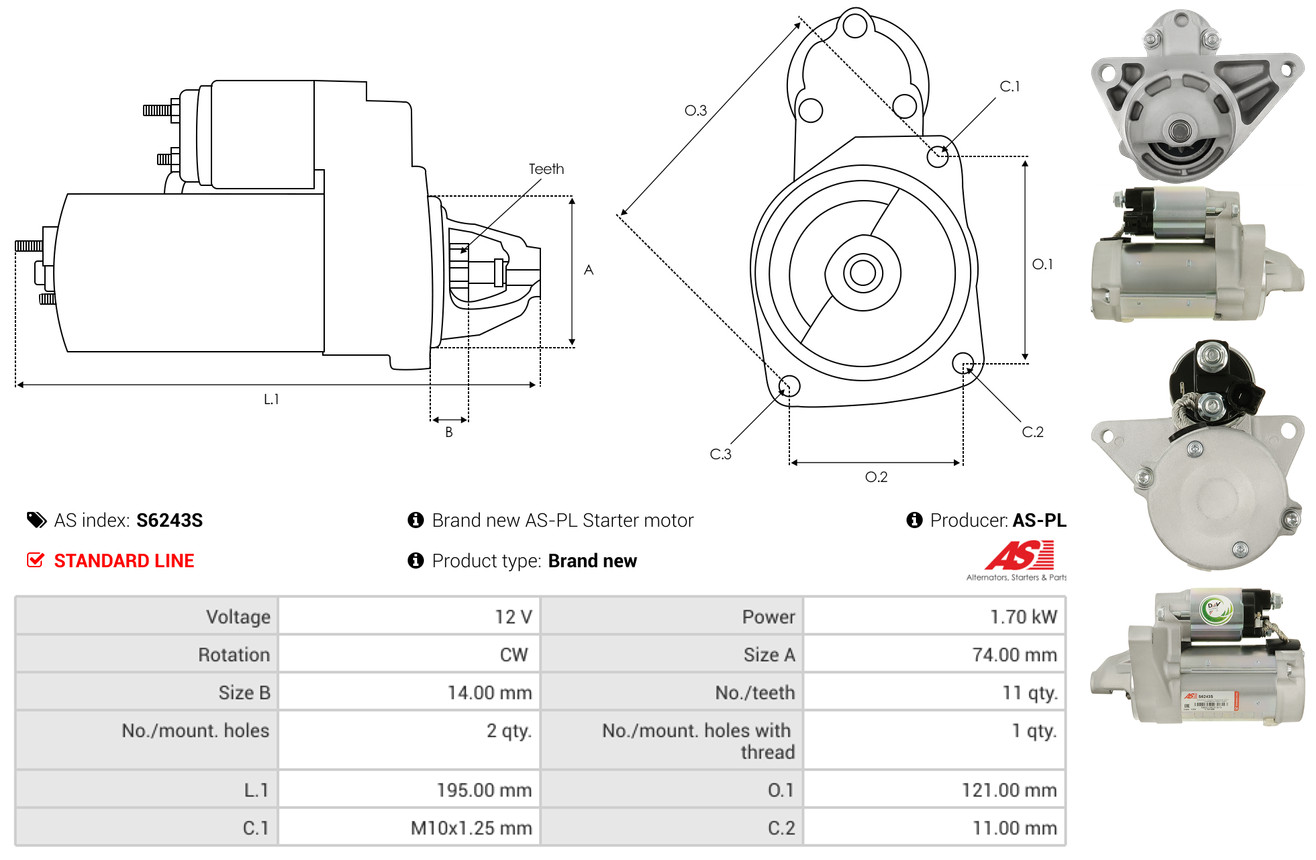 Alternator Regulator - ARE5025 AS-PL