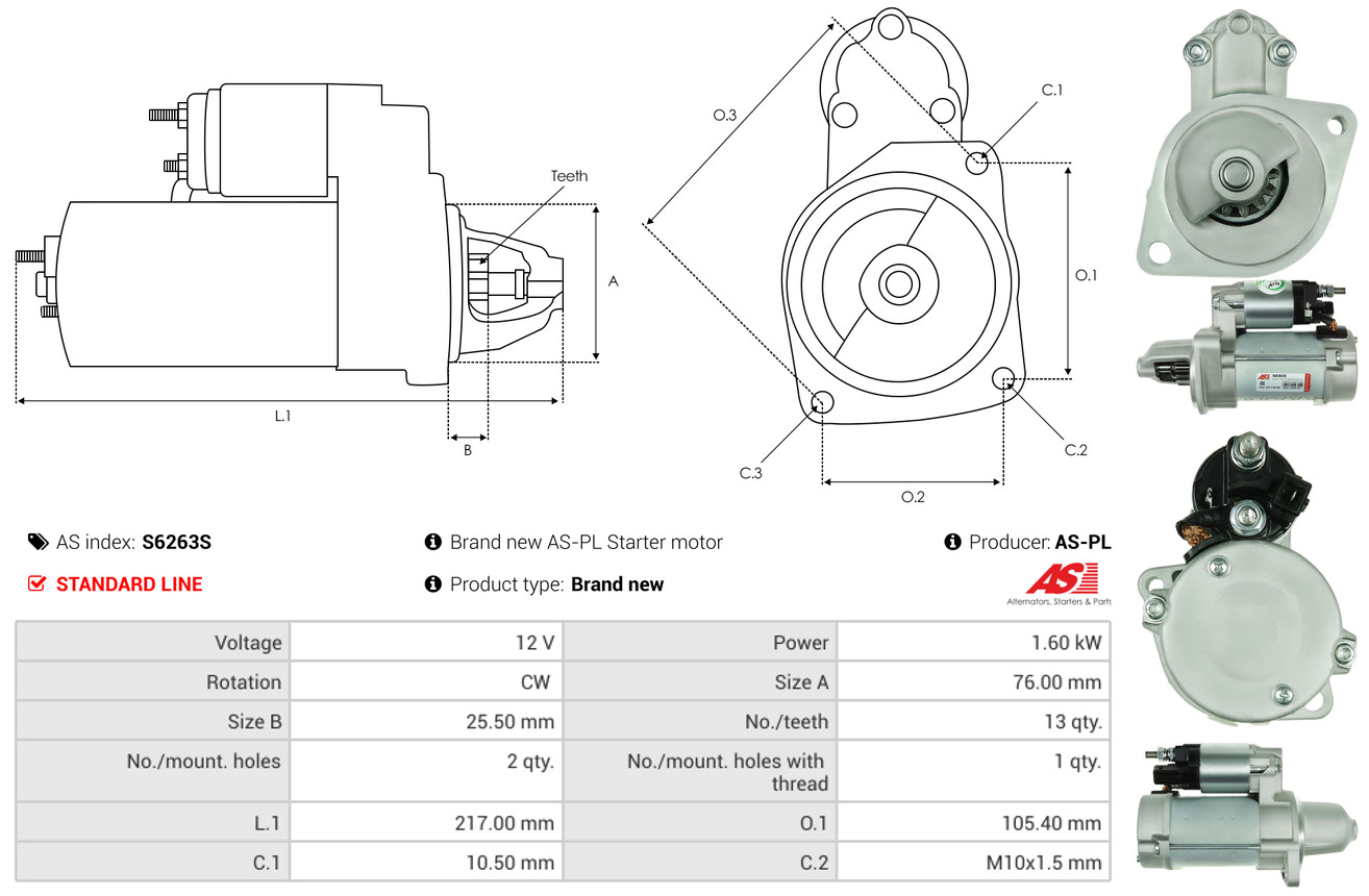 Starter - S6263S AS-PL