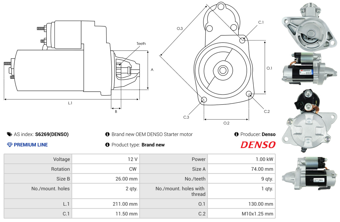 Starter - S6269(DENSO) AS-PL