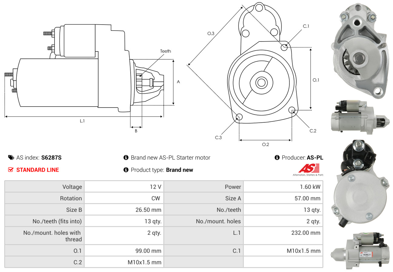 Starter - S6287S AS-PL