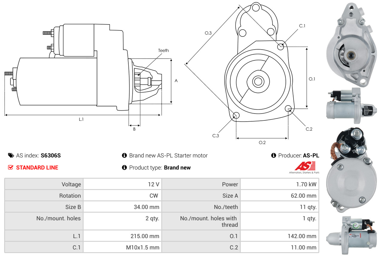 Starter - S6306S AS-PL