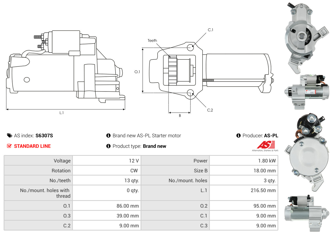Starter - S6307S AS-PL