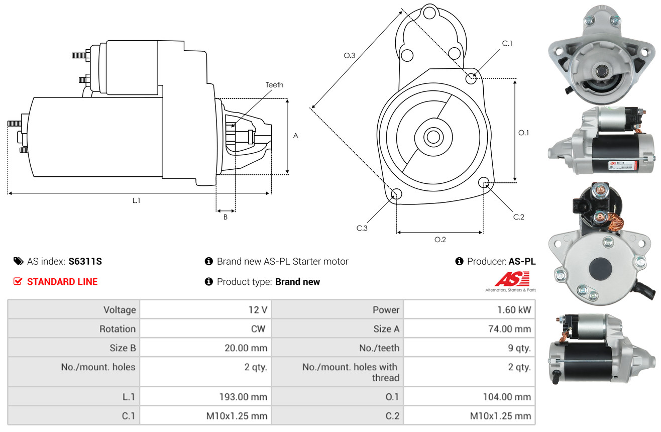Starter - S6311S AS-PL