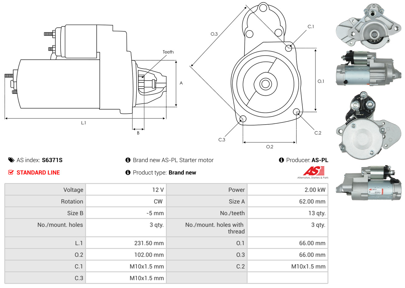 Starter - S6371S AS-PL