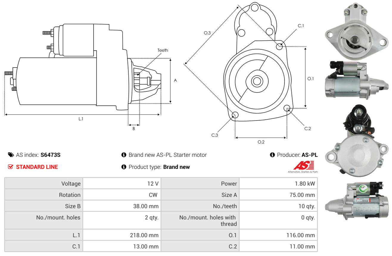Starter - S6473S AS-PL