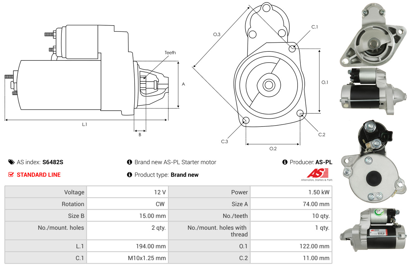 Starter - S6482S AS-PL