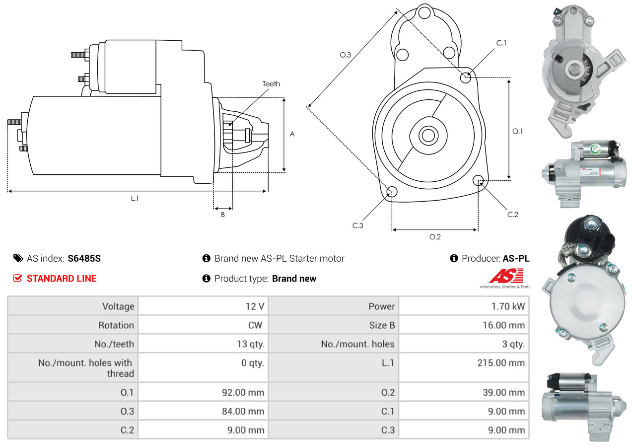 Starter - S6485S AS-PL
