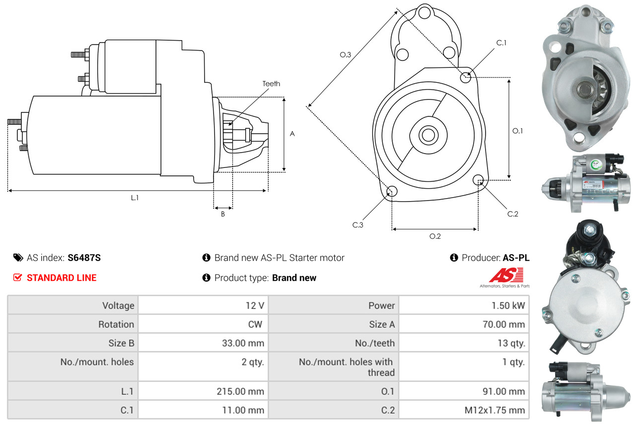 Starter - S6487S AS-PL