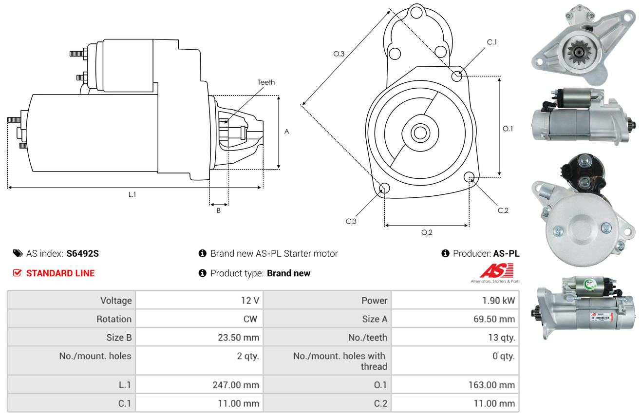Starter - S6492S AS-PL