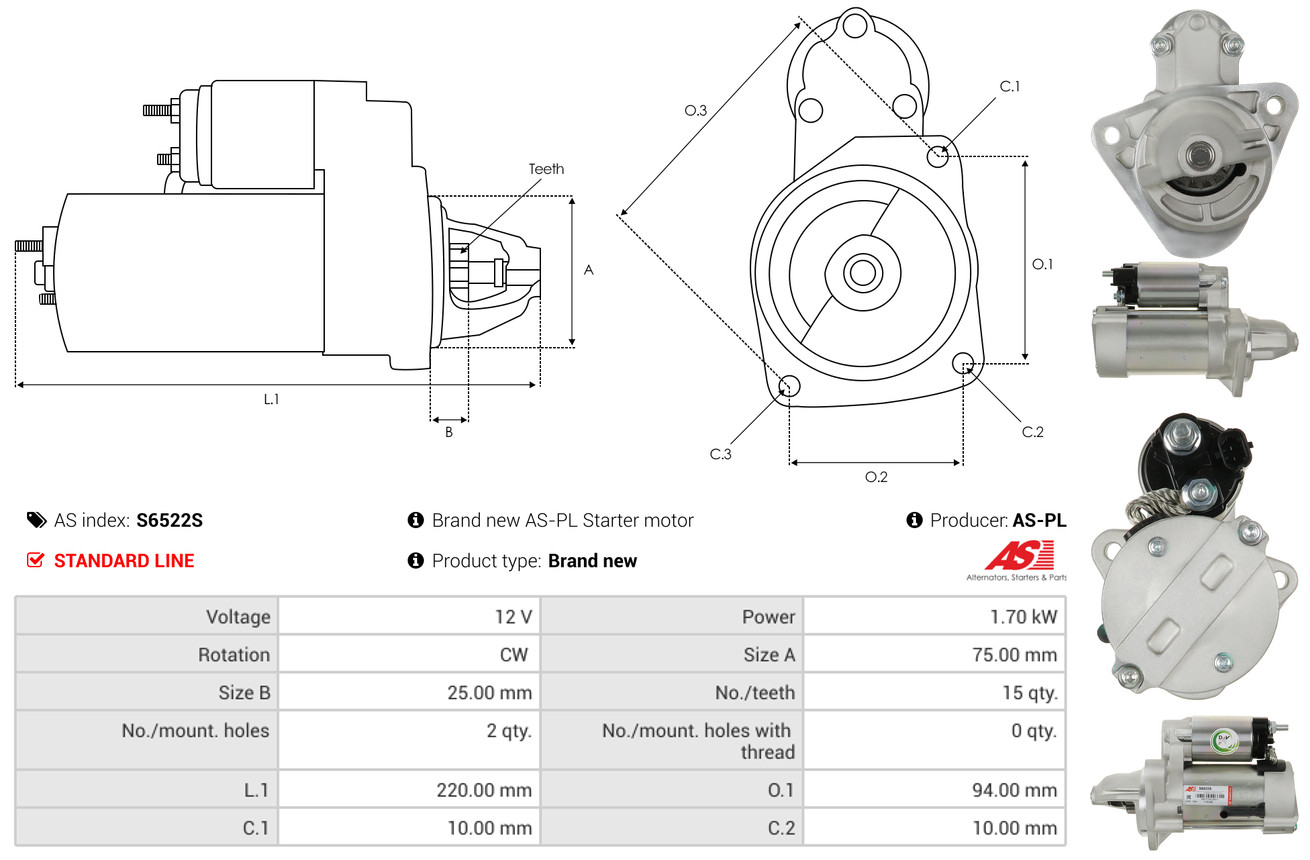 Starter - S6522S AS-PL