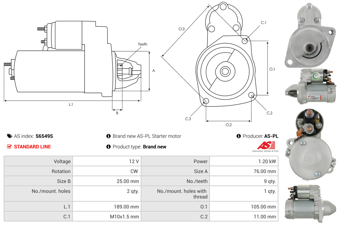 Starter - S6549S AS-PL