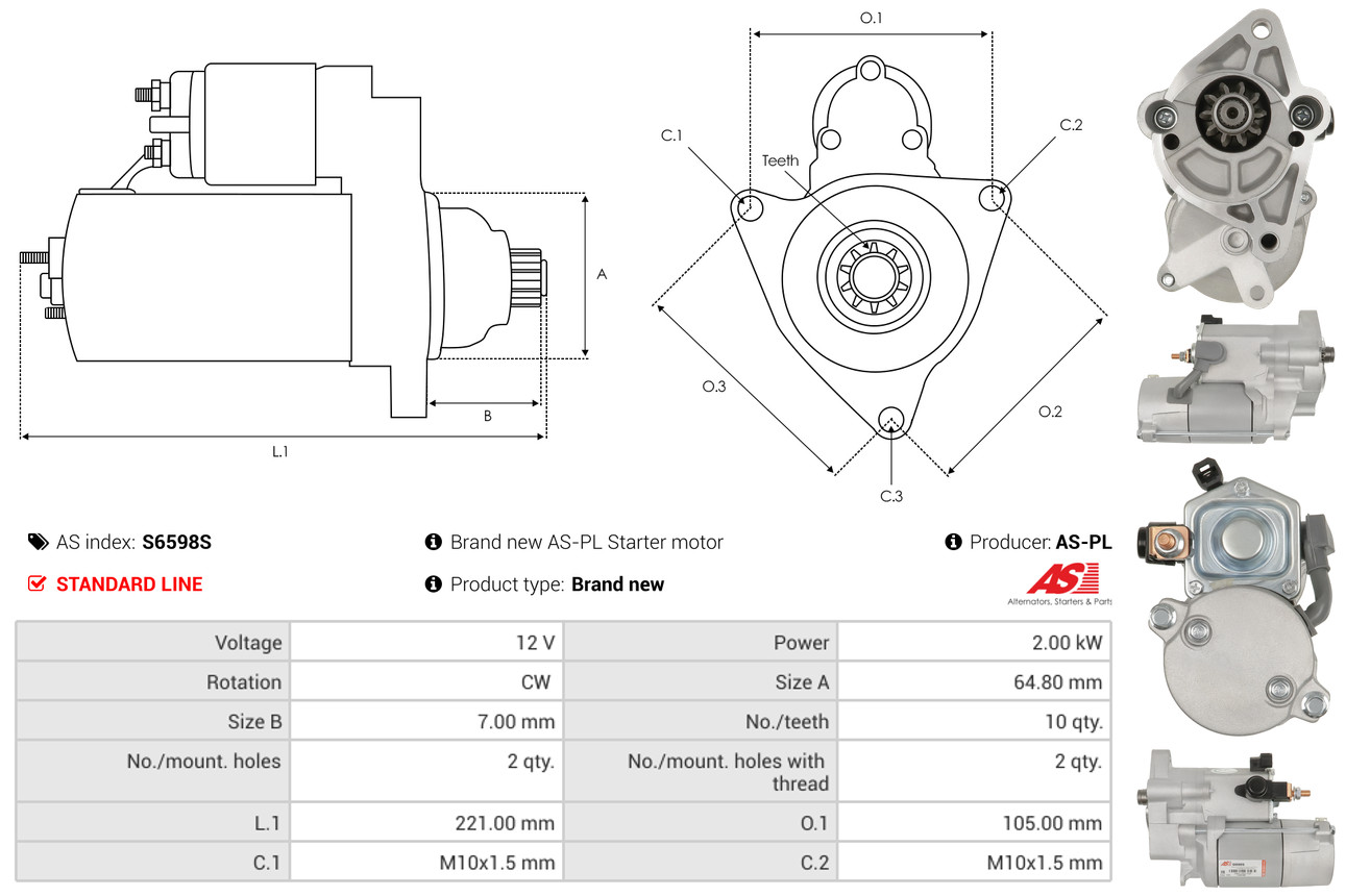 Starter - S6598S AS-PL