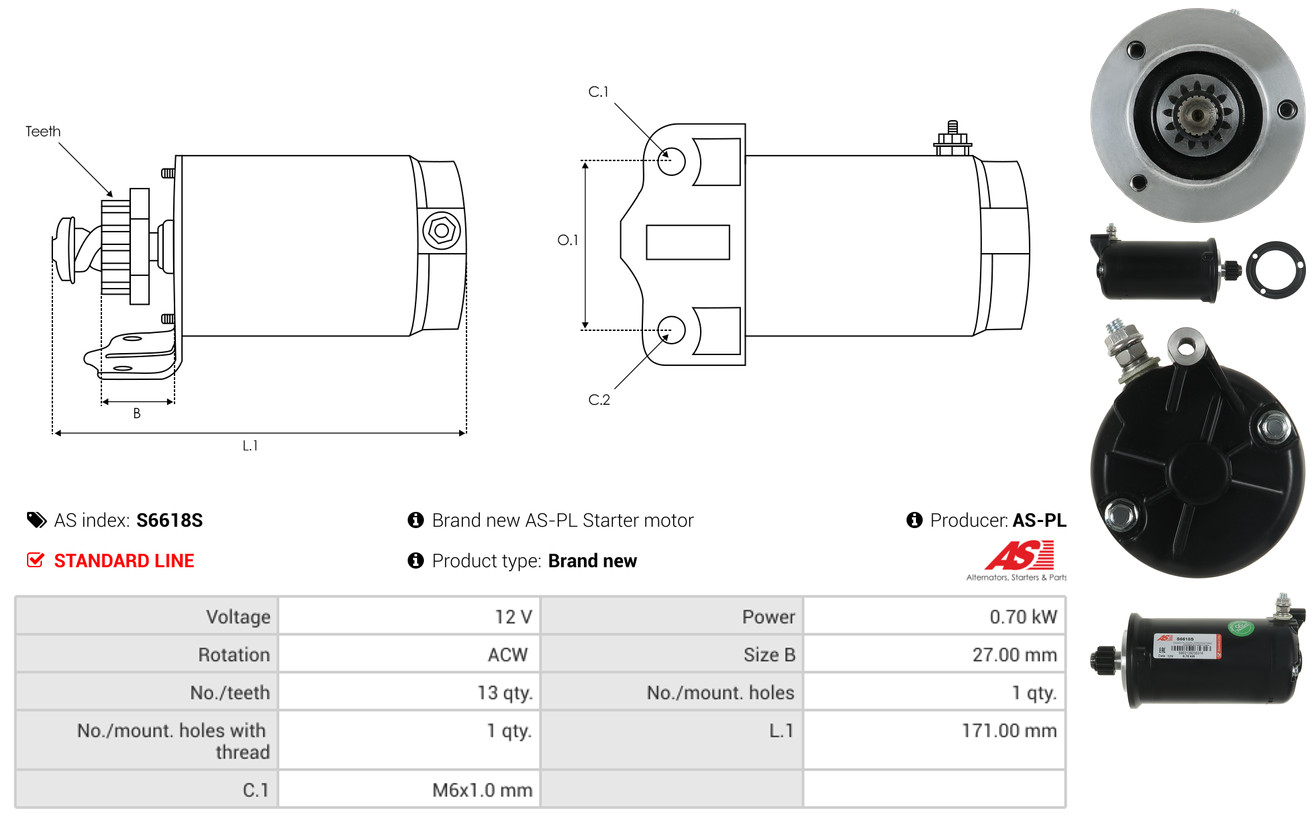 Freewheel Gear, starter - SD6005 AS-PL
