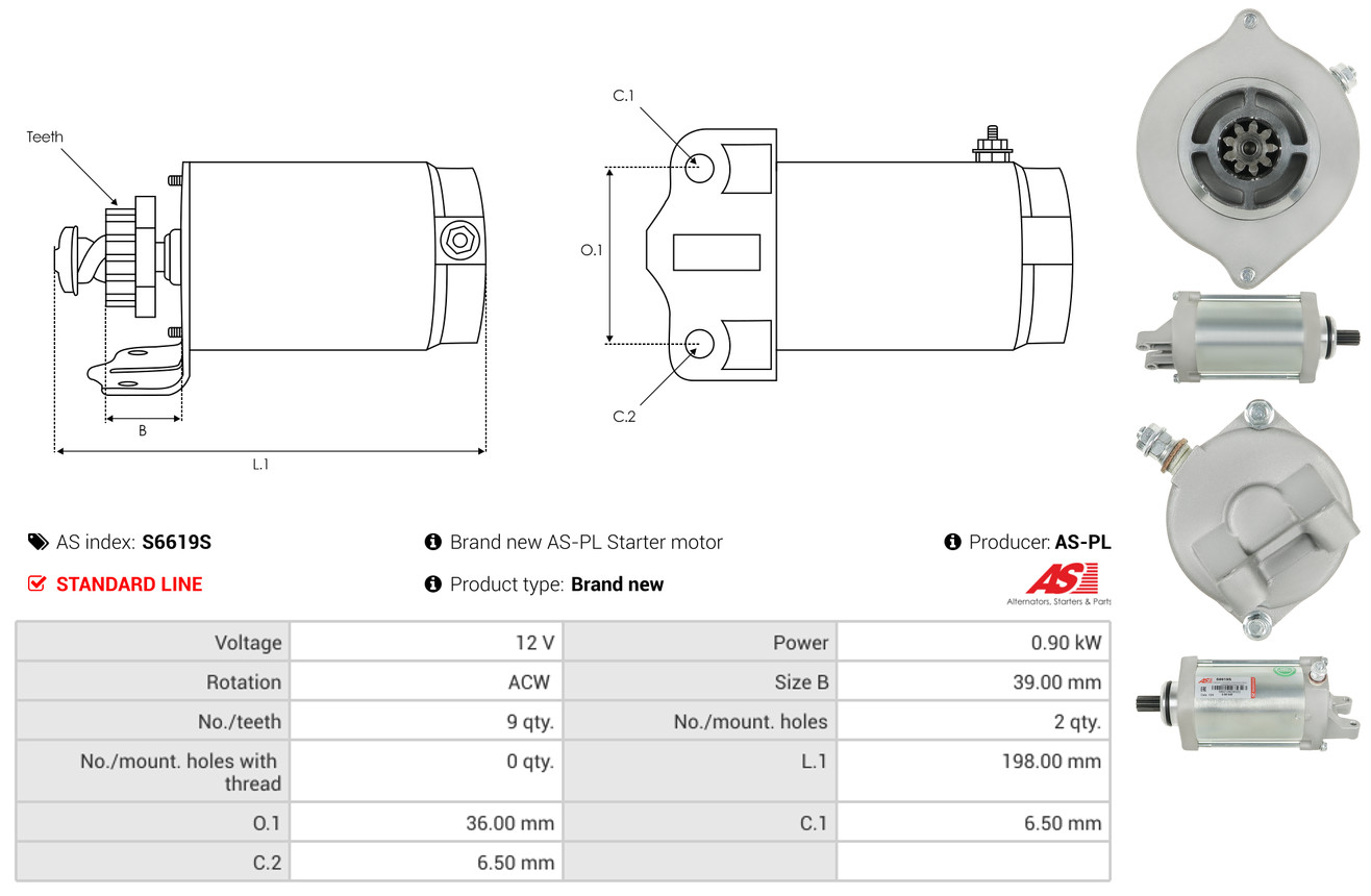 Freewheel Gear, starter - SD5016 AS-PL