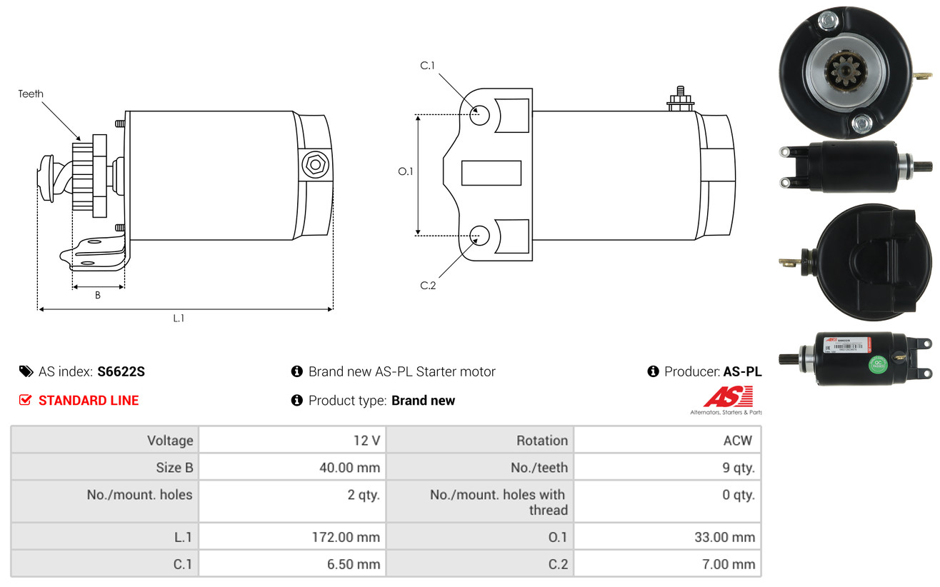 Freewheel Gear, starter - SD6021 AS-PL