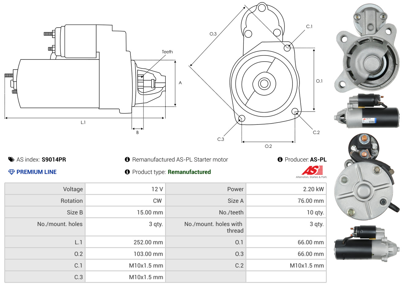 Starter - S9014PR AS-PL