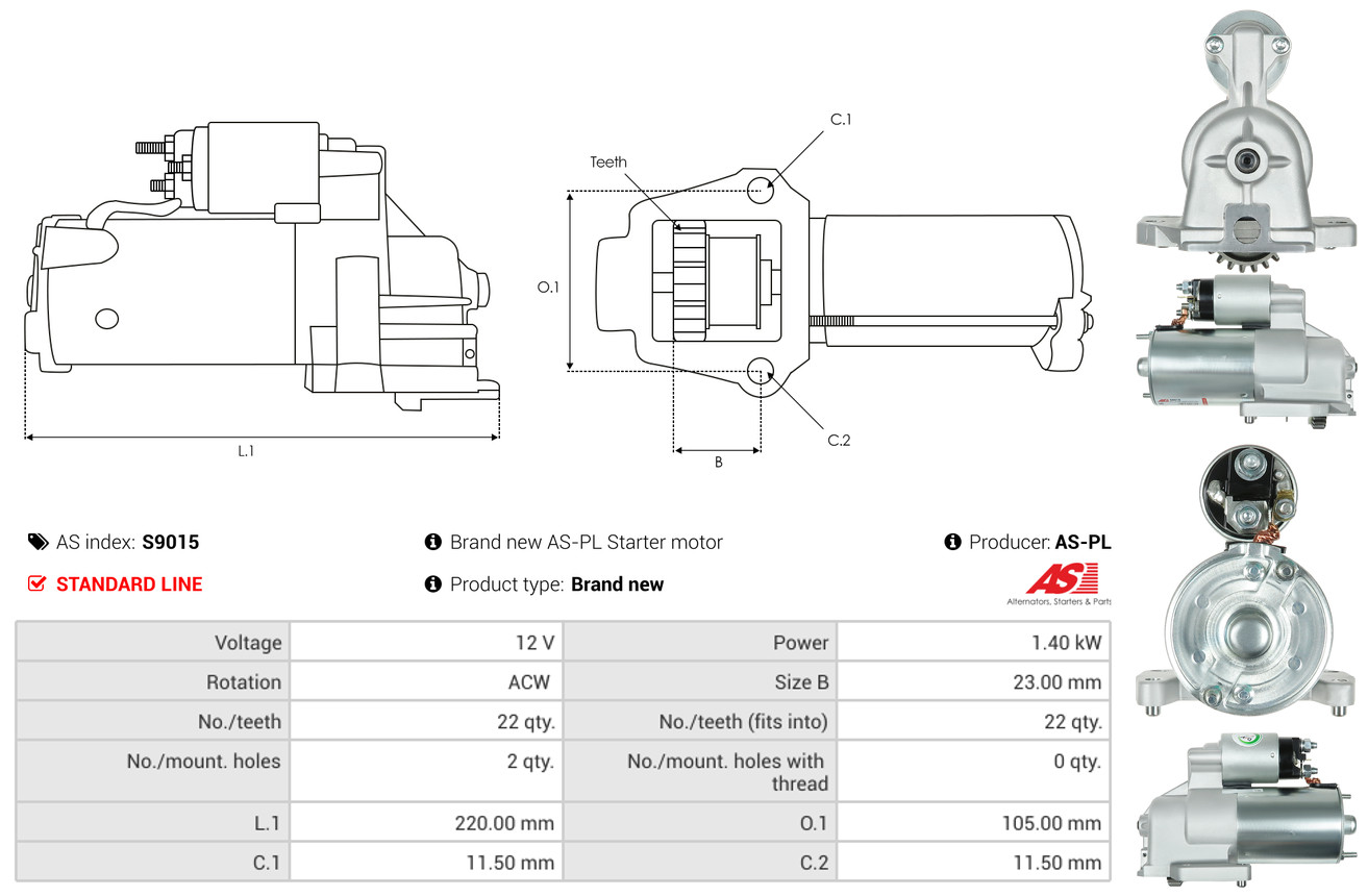 Starter - S9015 AS-PL