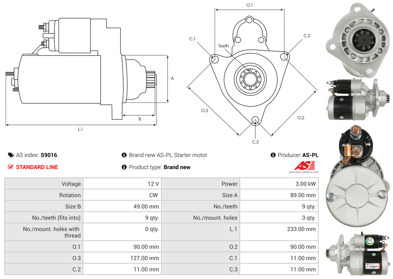 starteris - S9016 AS-PL