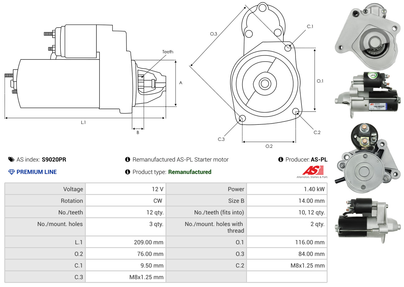 starteris - S9020PR AS-PL