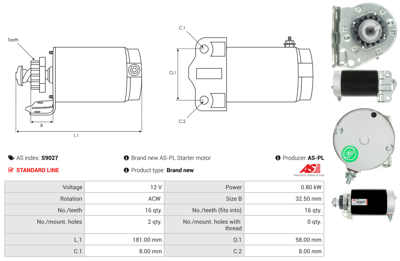 Starter - S9027 AS-PL
