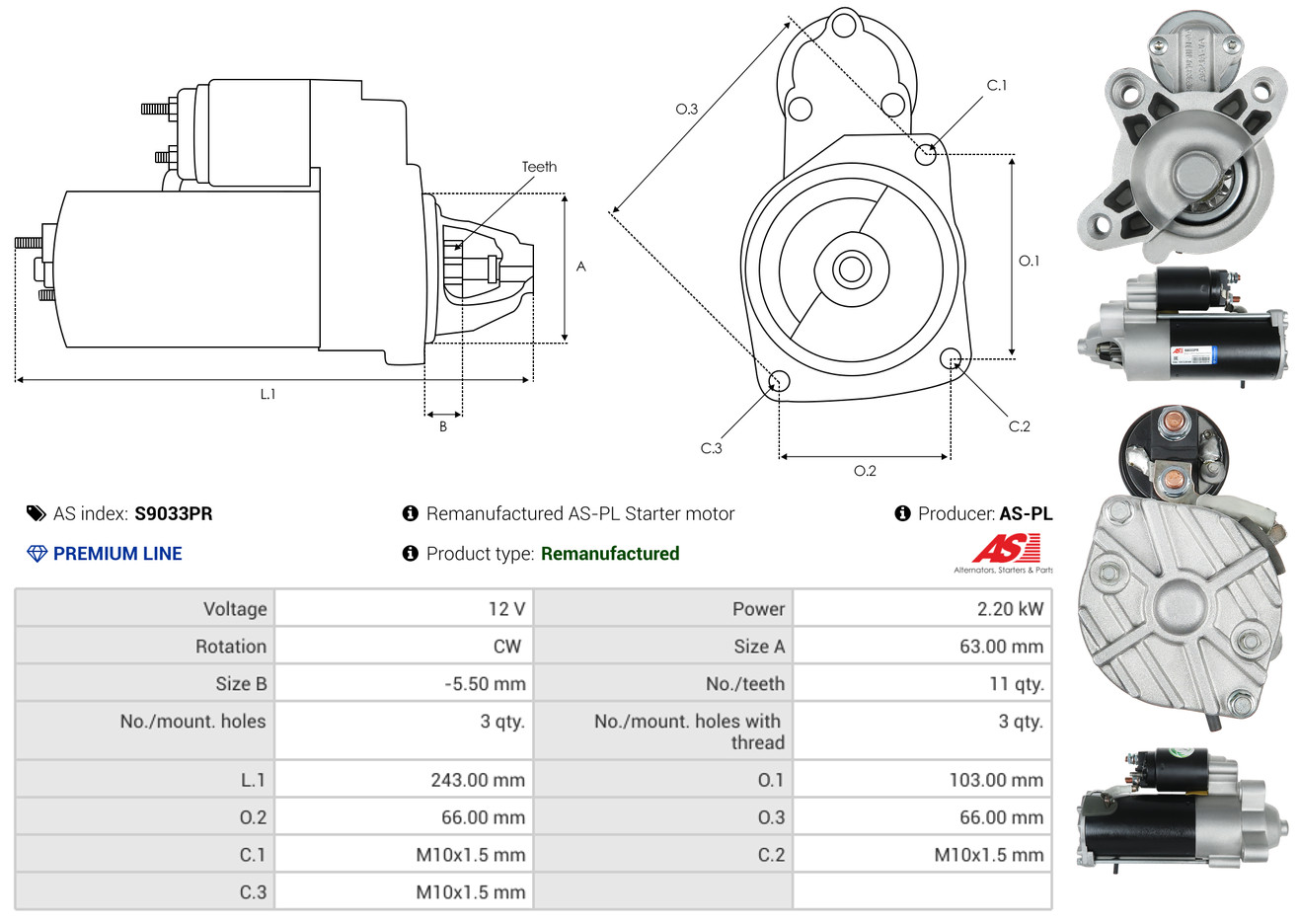 starteris - S9033PR AS-PL