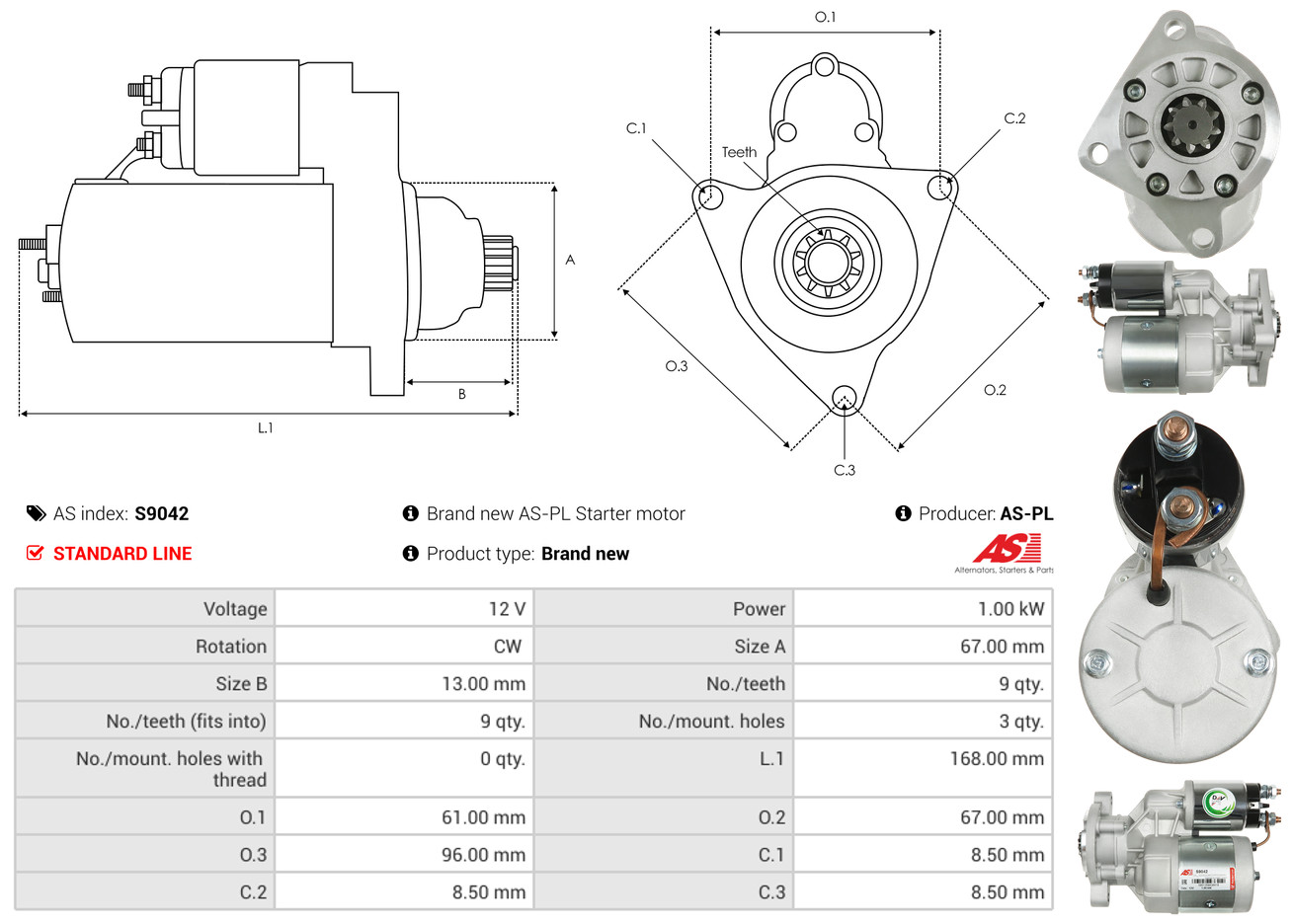 Starter - S9042 AS-PL