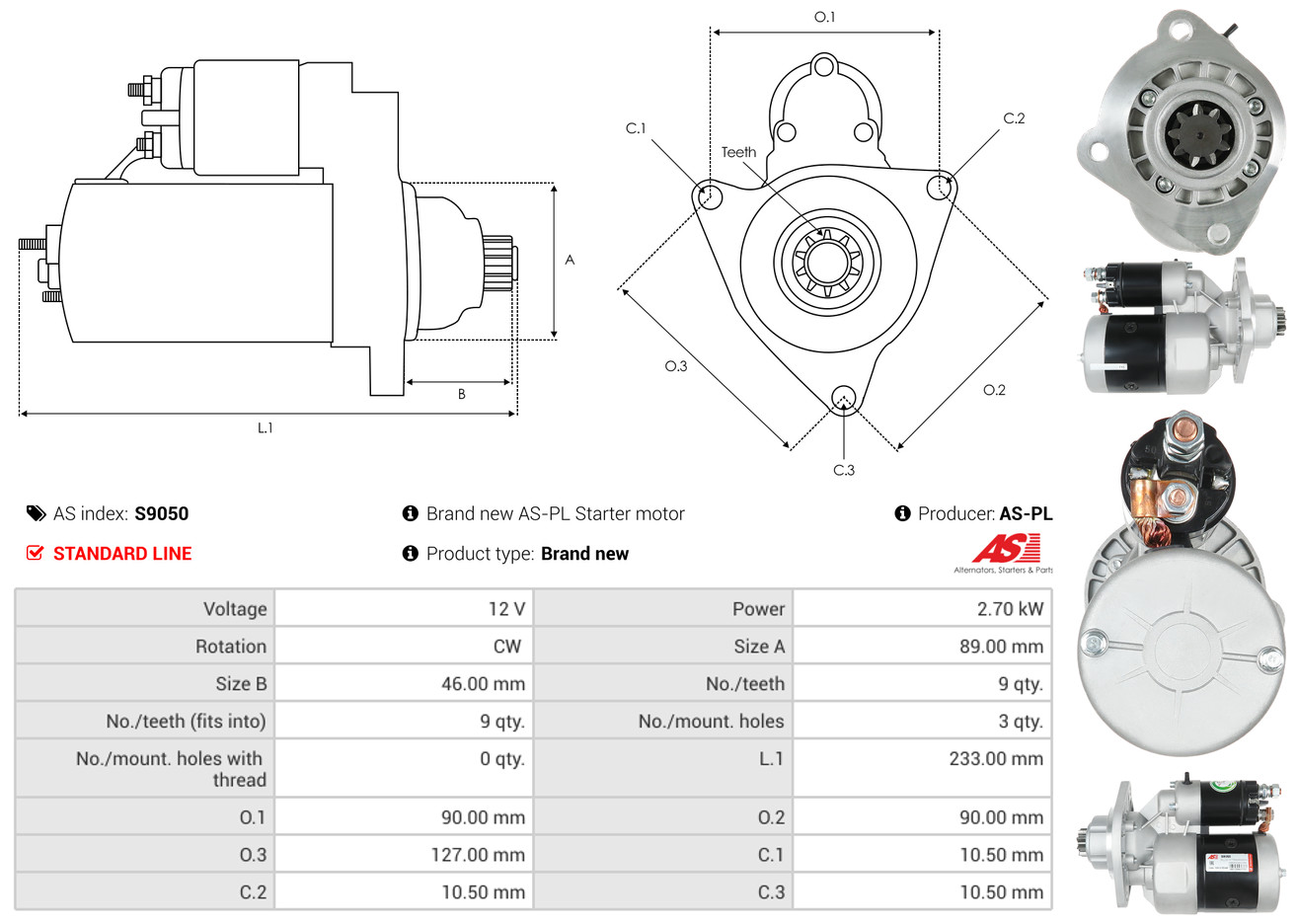 Starter - S9050 AS-PL