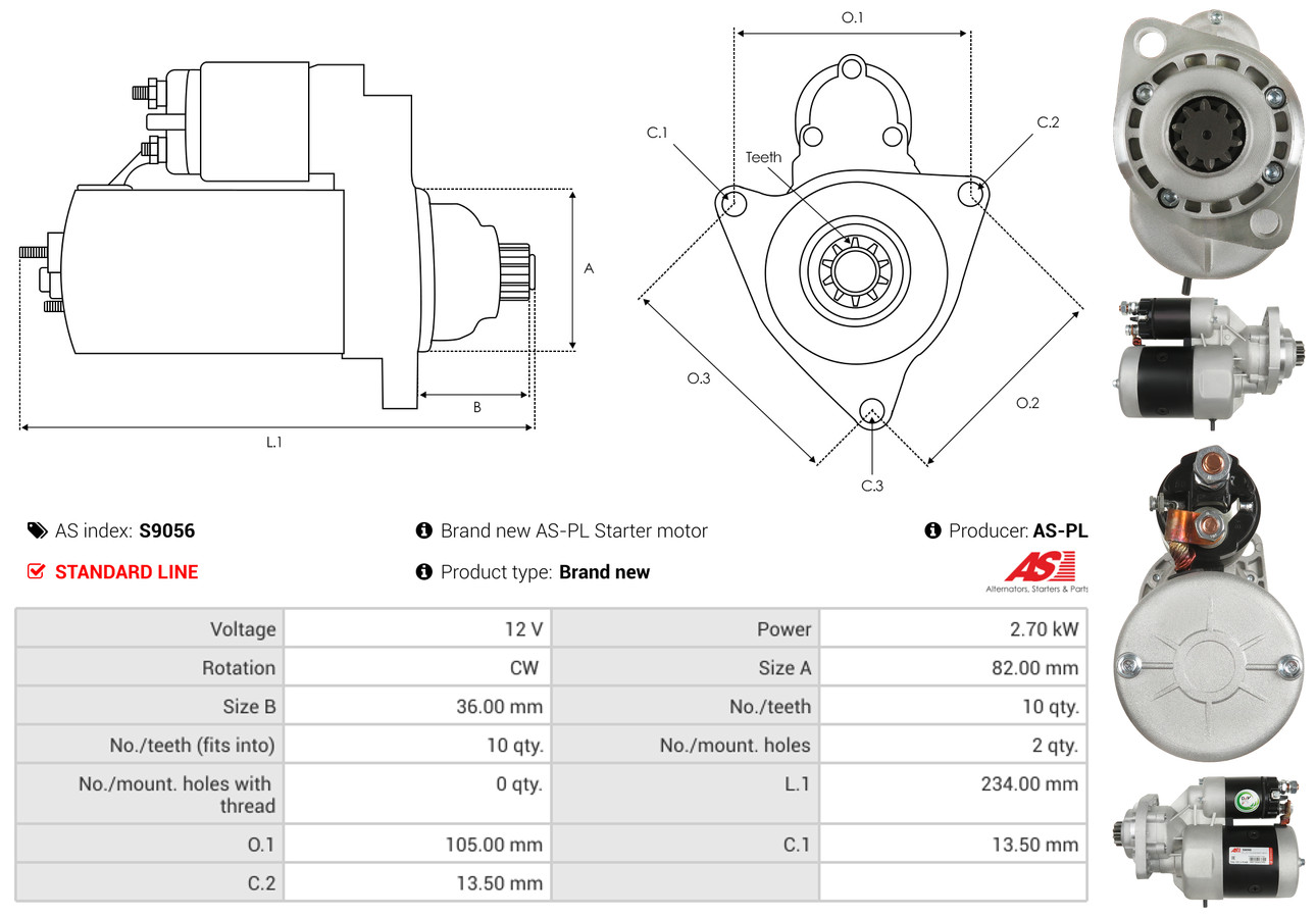 Starter - S9056 AS-PL