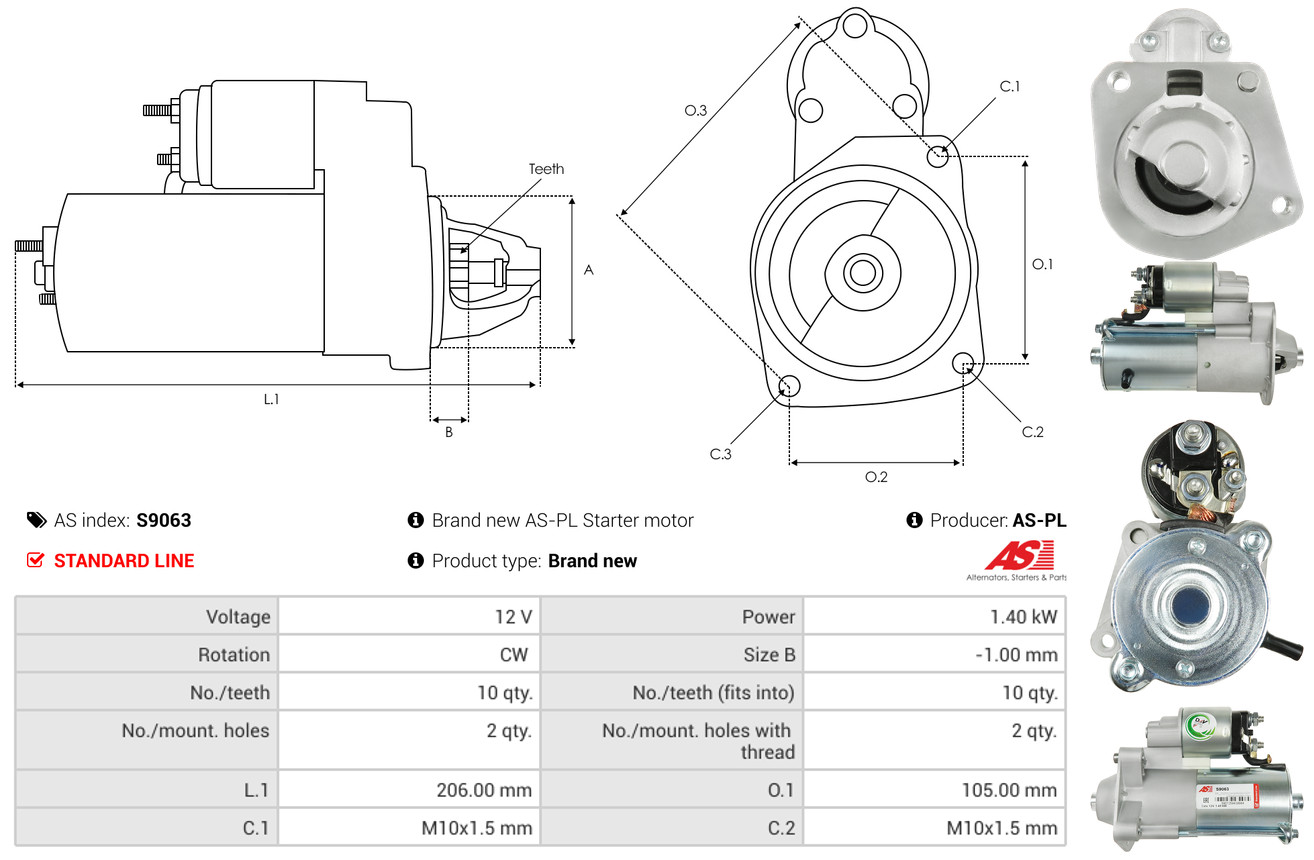 starteris - S9063 AS-PL