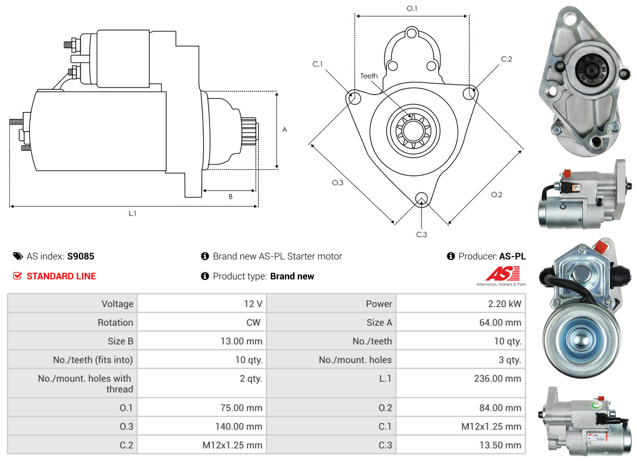 Starter - S9085 AS-PL