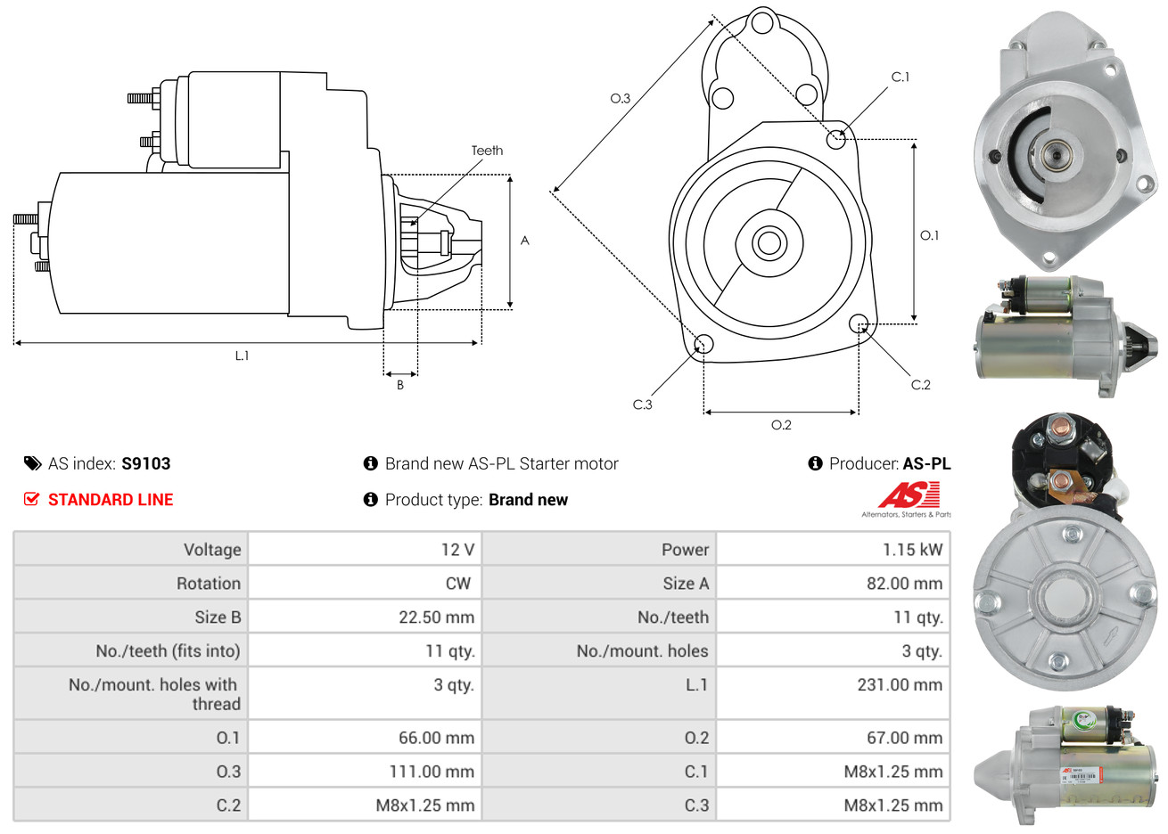 starteris - S9103 AS-PL