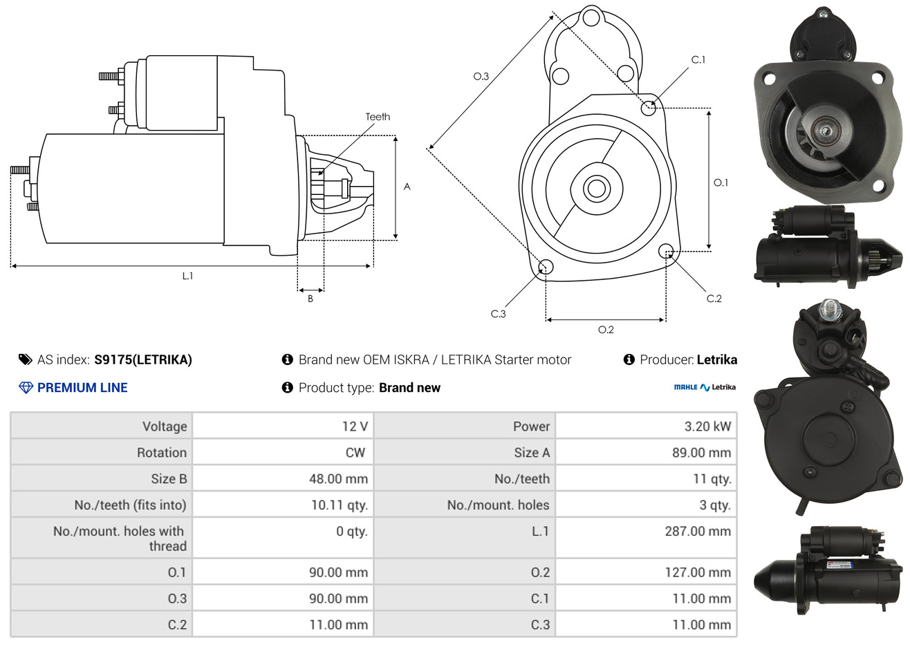 Starter - S9175(LETRIKA) AS-PL