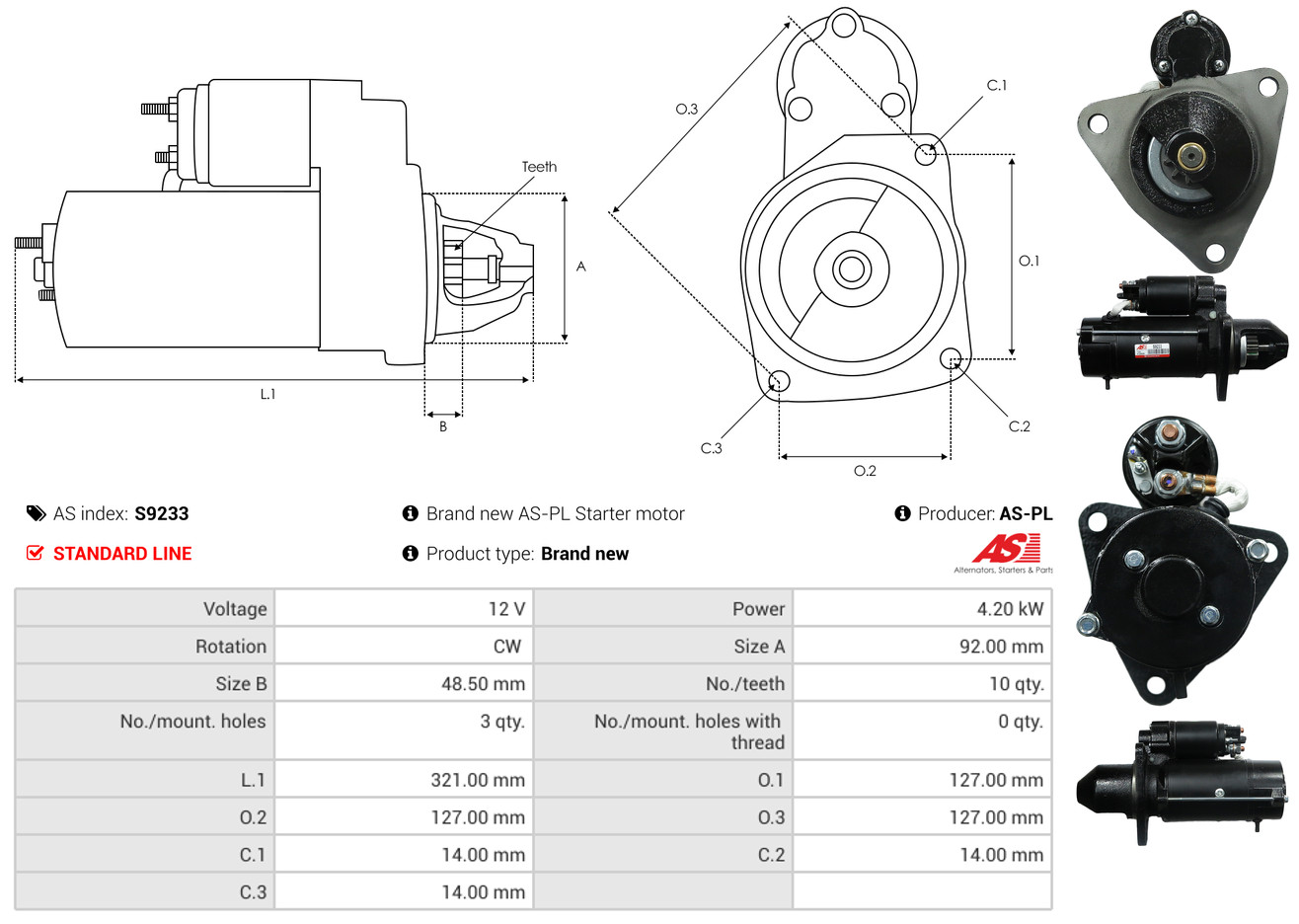 starteris - S9233 AS-PL